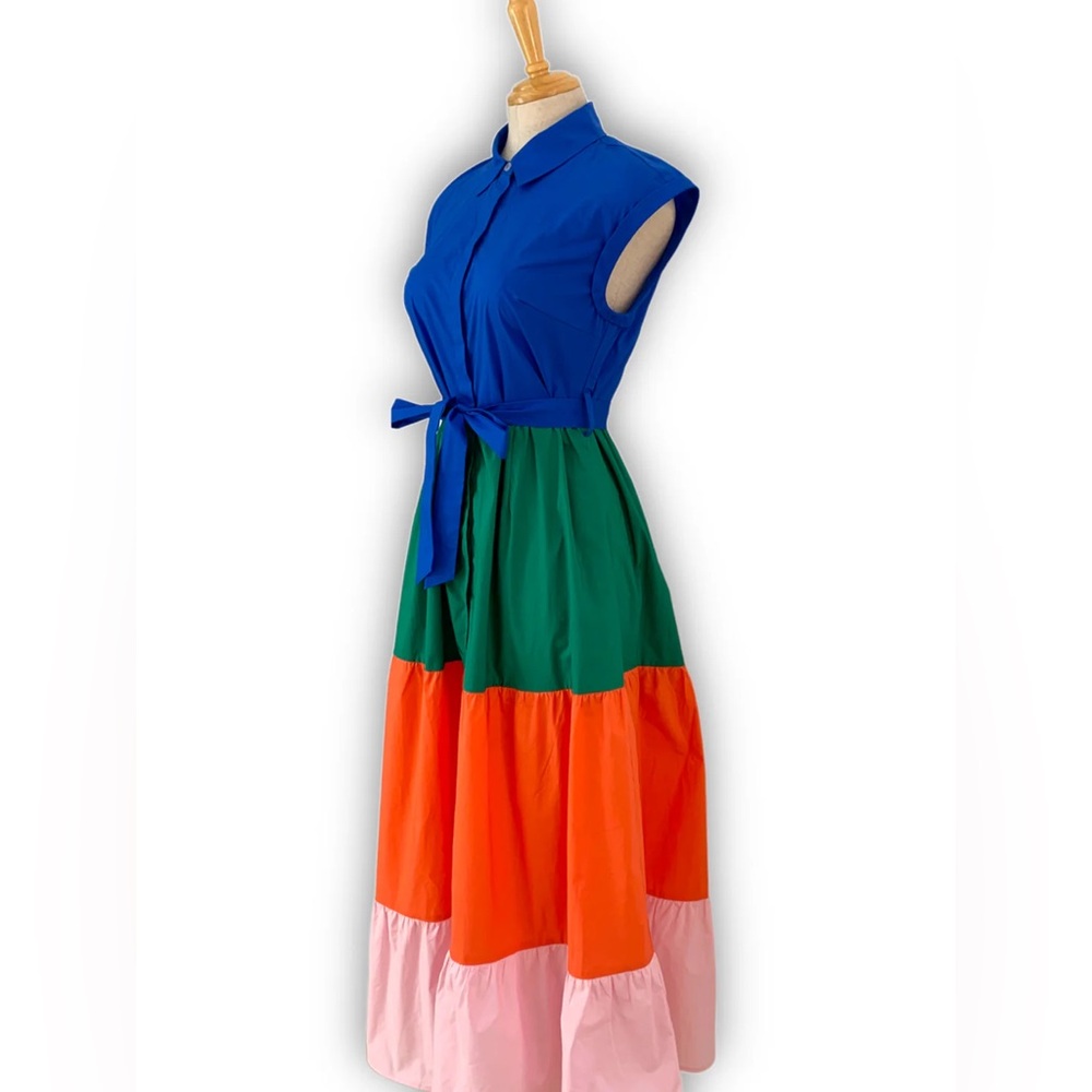 Origami Doll color block midi dresss AUD 10/US 6